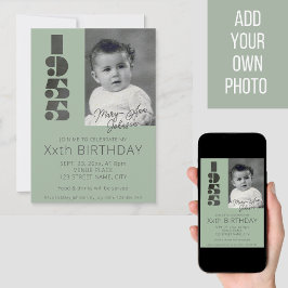 Invitación de cumpleaños 70 con año fotográfico 19