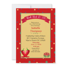 Invitación de cumpleaños 70 de Red Hot Peppers