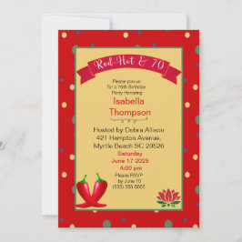 Invitación de cumpleaños 70 de Red Hot Peppers