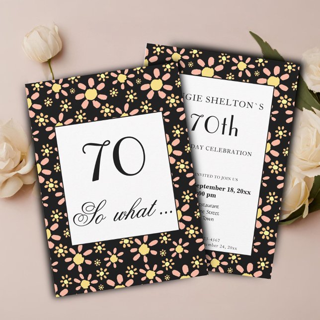 Invitación de cumpleaños 70 divertida floral 70 (Subido por el creador)
