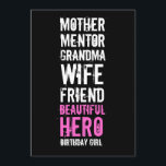 Invitación de cumpleaños 70 - Mamá hermosa héroe<br><div class="desc">Para su septuagésimo cumpleaños, algunas damas especiales han tenido un gran impacto en su mundo; madre, mentor, abuela, esposa, amiga, heroína y chica de cumpleaños. Aquí está la invitación perfecta para mostrar que se han dado cuenta. Personalízalo añadiendo el nombre de su Señoría, cambia algunas de las palabras si te...</div>