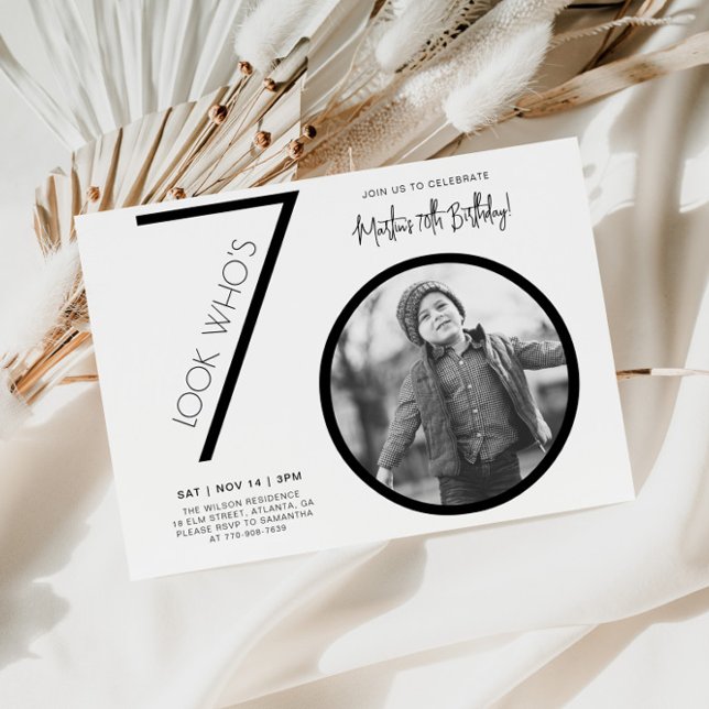 Invitación de cumpleaños 70 moderno con foto (Subido por el creador)