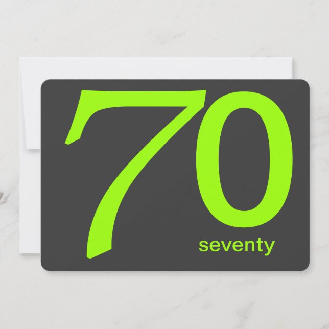 Invitación de cumpleaños 70 Personalizados de carb (Anverso)