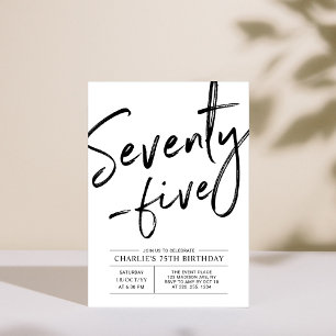 Invitación de cumpleaños 75 moderno para fiesta de