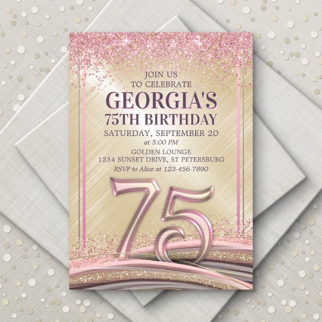 Invitación de cumpleaños 75 mujeres a Glam (Subido por el creador)