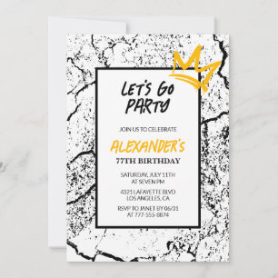 Invitación de cumpleaños 77 negro Hombres Hip Hop