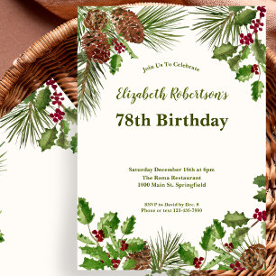 Invitación de cumpleaños 78 Elegante Vegetación de