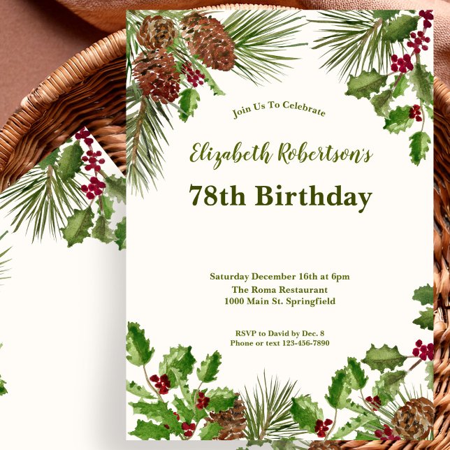 Invitación de cumpleaños 78 Elegante Vegetación de (Subido por el creador)