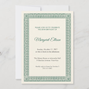 Invitación de cumpleaños 80º con Meandro Griego