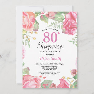 Invitación de cumpleaños 80 a la empresa Botánica