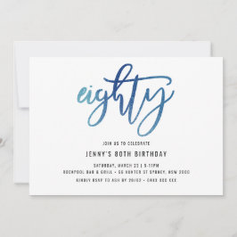 Invitación de cumpleaños 80 del Relieve metalizado