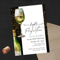 Invitación de cumpleaños 80 para vino envejecido a