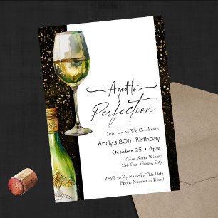 Invitación de cumpleaños 80 para vino envejecido a
