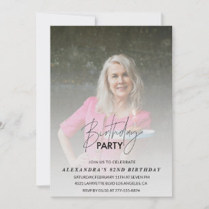 Invitación de cumpleaños 82 en gris foto