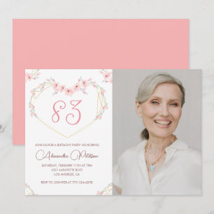 Invitación de cumpleaños 83 moderna boho floral co