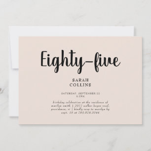 Invitación de cumpleaños 85 Simple Blush Floral