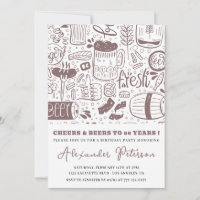 Invitación de cumpleaños 86 para hombres cervecero