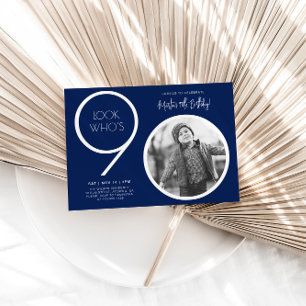 Invitación de cumpleaños 90 a la Marina Blue Moder