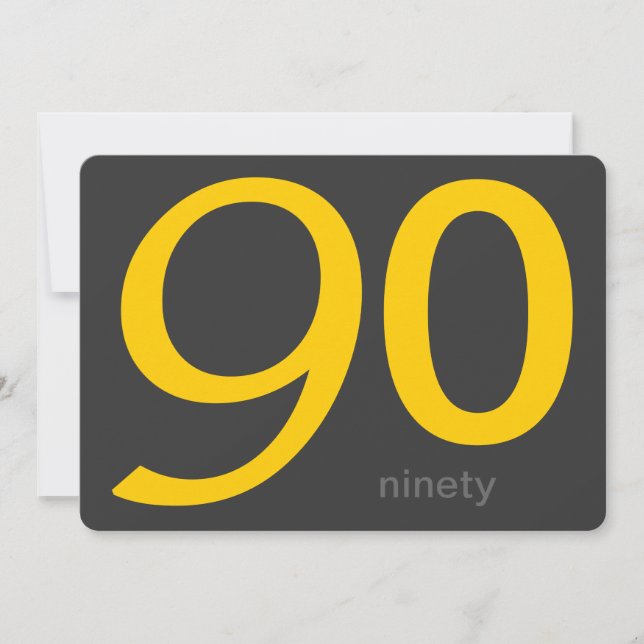 Invitación de cumpleaños 90 a Personalizado amaril (Anverso)