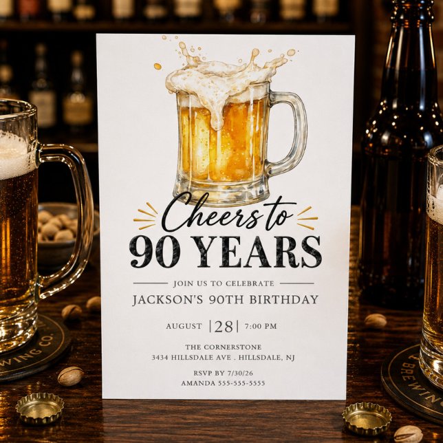 Invitación de cumpleaños 90 años Cheers (Subido por el creador)