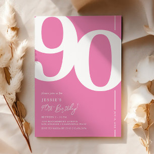 Invitación de cumpleaños 90 Pretty Pink