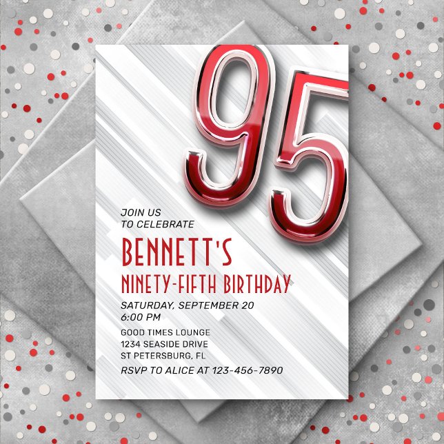 Invitación de cumpleaños 95º para adultos modernos (Subido por el creador)