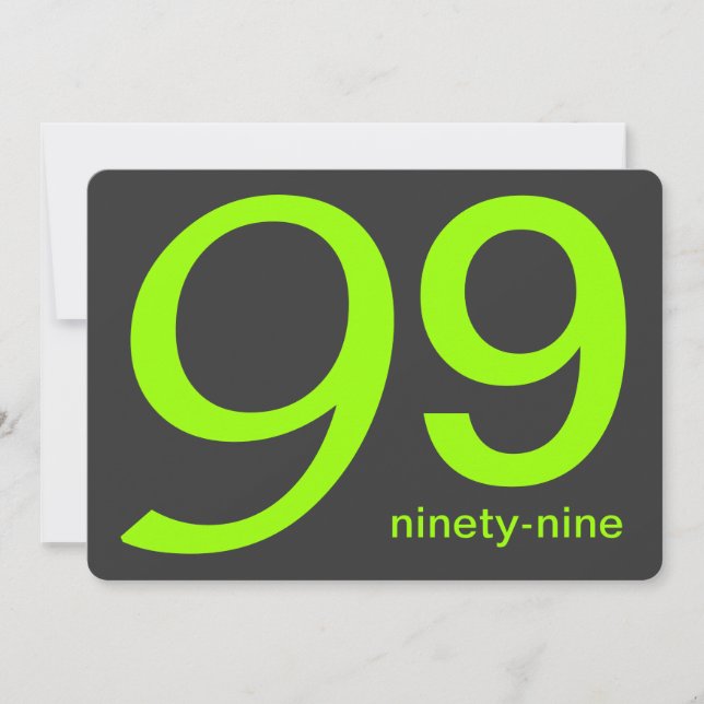 Invitación de cumpleaños 99º Personalizado de carb (Anverso)