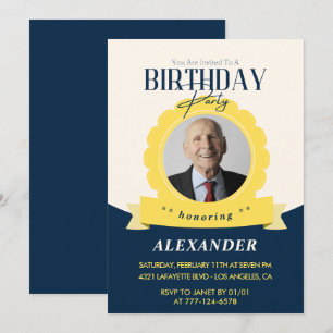 Invitación de cumpleaños 99 moderno chic