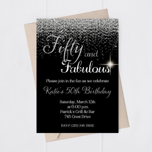 Invitación de cumpleaños a 50 fabulosos Purpurinas (Subido por el creador)