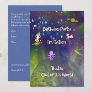 Invitación de cumpleaños a 5 años de edad fuera de