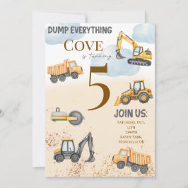 Invitación de cumpleaños a acuarela con temas de c