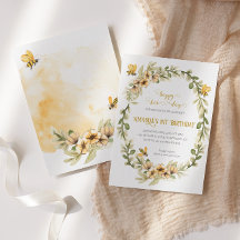 Invitación de cumpleaños a acuarela feliz día de a