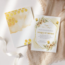 Invitación de cumpleaños a acuarela feliz día de a