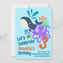 Invitación de cumpleaños a acuario submarino