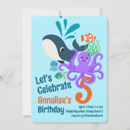 Invitación de cumpleaños a acuario submarino