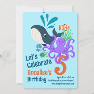 Invitación de cumpleaños a acuario submarino