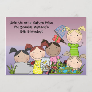 Invitación de cumpleaños a alza natural de Chicas