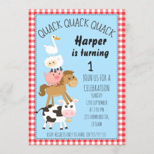 Invitación de cumpleaños a animales de corral