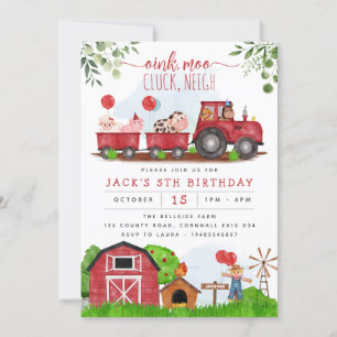 Invitación de cumpleaños a animales de corral de l