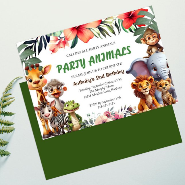 Invitación de cumpleaños a animales de la jungla d (Subido por el creador)