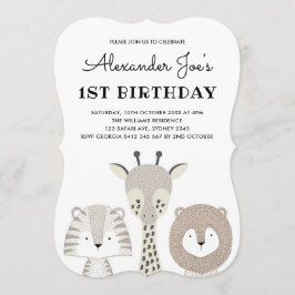 Invitación de cumpleaños a animales de la jungla m