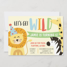 Invitación de cumpleaños a animales Fiestas de zoo