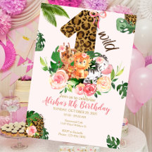 Invitación de cumpleaños a animales salvajes de la