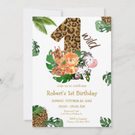 Invitación de cumpleaños a animales salvajes de la