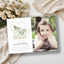 Invitación de cumpleaños a Aqua Blue Gold Winter S