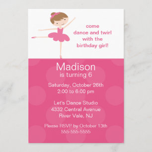 Invitación de cumpleaños a Ballerina Dance