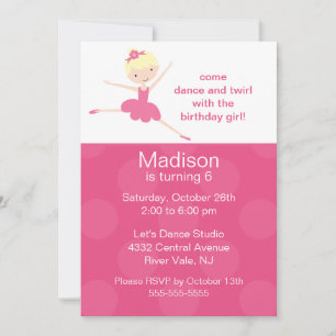 Invitación de cumpleaños a Ballerina Dance