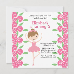 Invitación de cumpleaños a Ballerina Dance