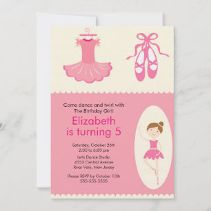 Invitación de cumpleaños a Ballerina Dance