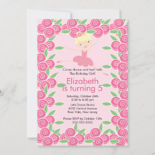 Invitación de cumpleaños a Ballerina Dance